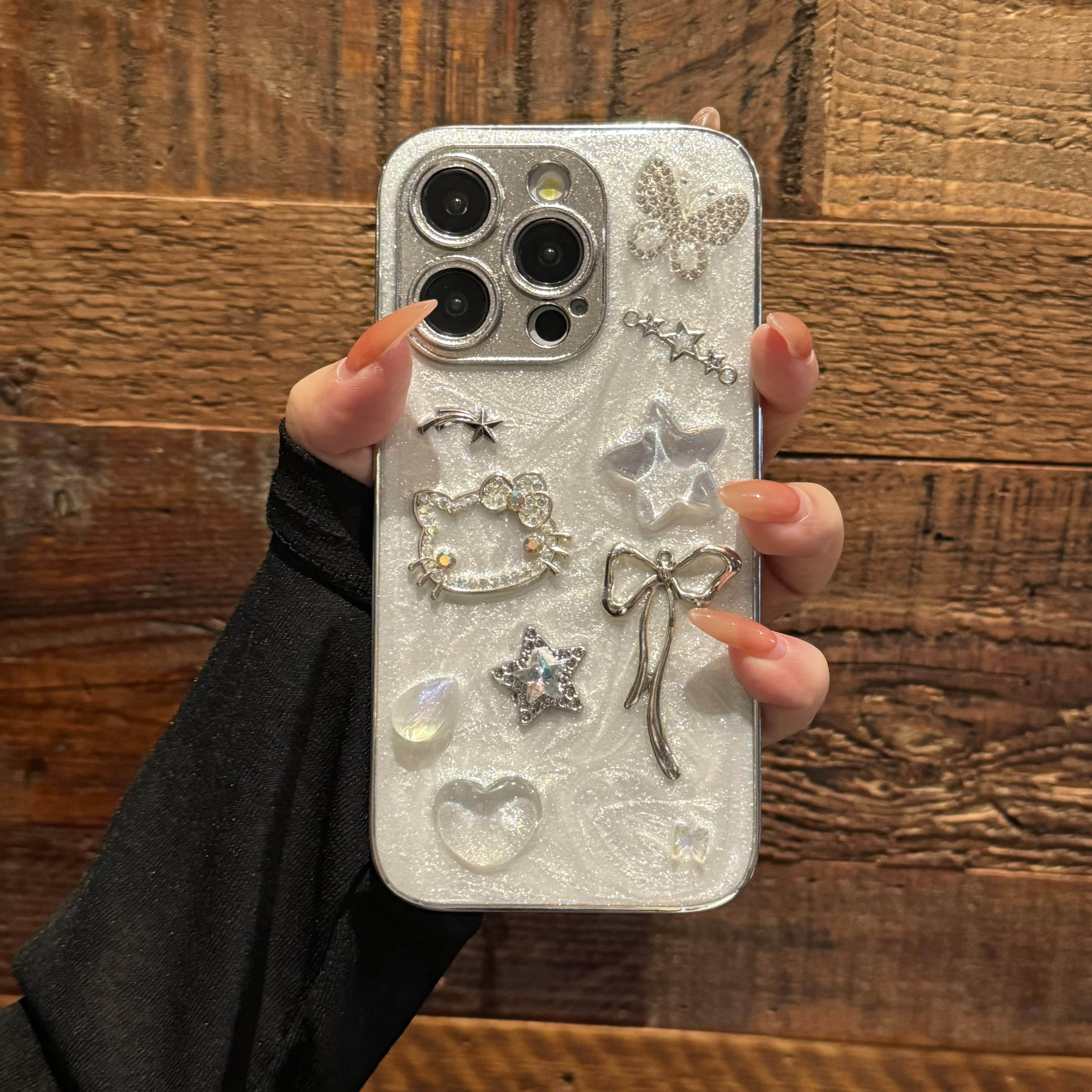 适用苹果15女新款手机壳iphone15promax立体滴胶水钻蝴蝶卡通14手链13女神气质12硅胶11全包防摔16pro保护套,3C数码配件,手机保护套/壳,淘宝优惠券,粉丝福利购,淘宝优惠卷