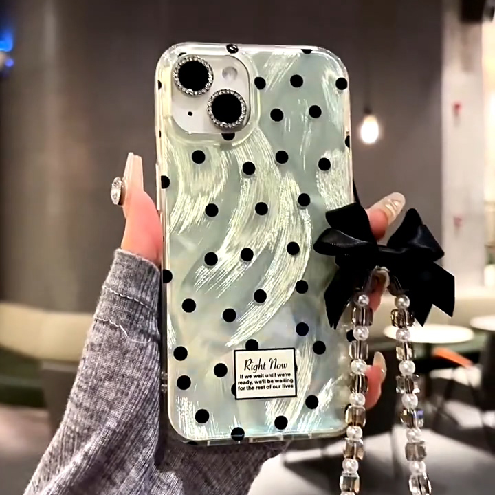 适用赵露思同款ins电镀波点手机