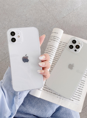 适用iphone13promax手机壳12pro男女11苹果15全包硅胶se2/3透明直边软壳xsmax防摔16/7/8/14plus保护套钢化膜