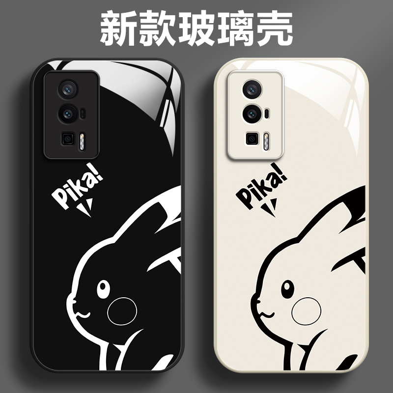 适用红米k60玻璃卡通简约保护壳