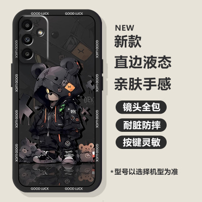 潮酷熊适用三星GalaxyA13手机壳5G镜头全包A14时尚A24防摔A12高级A10个性A60直边A70磨砂A71男款A42软外壳A72