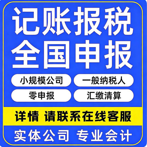 全国公司个体零0申报税小规模一般纳税代理记做账会计
