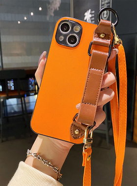 oppo reno8手机壳7/4SE便携斜挎6pro+防摔RENO5/3简约纯色10倍变焦版皮革腕带2Z高级感轻奢复古ACE2挂绳外壳