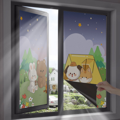 卧室玻璃贴纸全遮光防晒遮阳神器卫生间防窥视防走光窗户磨砂贴膜