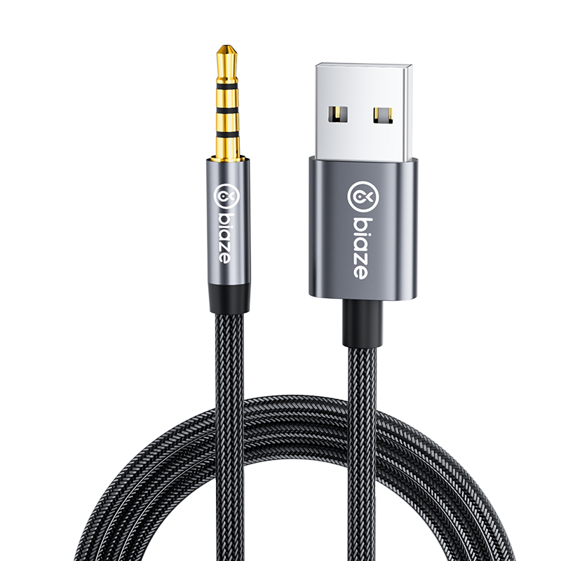 毕亚兹usb转3.5mm音频线电脑外置