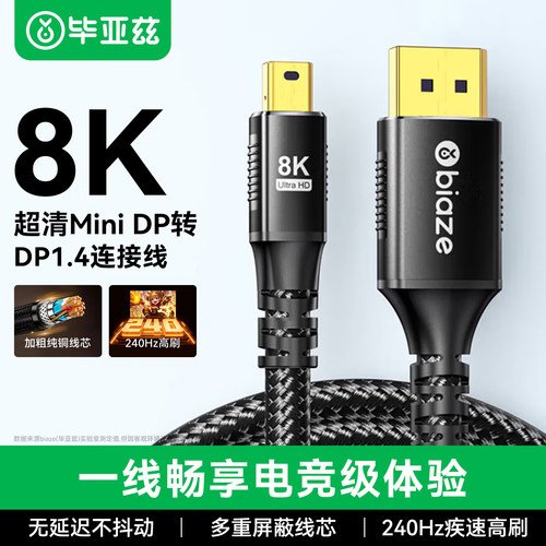毕亚兹minidp转dp1.4连接线8k高