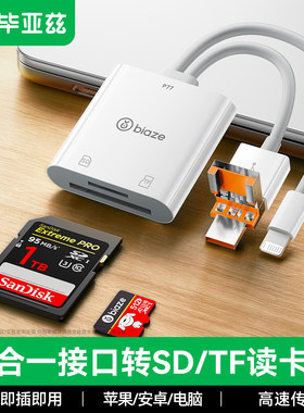 毕亚兹读卡器多合一适用苹果手机
