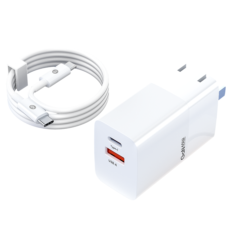 毕亚兹氮化镓充电器65w双口适用苹果15promax快充头typec多口USB折叠插头笔记本手机macbook电脑华为iPad通用