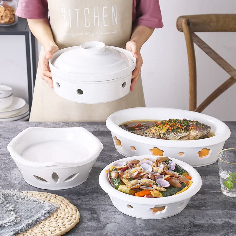 酒店酒精蜡烛加热炉保温菜盘鲍鱼盘锅碗家用酒楼餐具梅花陶瓷明炉,餐饮具,盘,淘宝优惠券,粉丝福利购,淘宝优惠卷