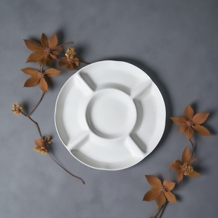 酒店餐具盘子宴席卤味拼盘五果盘创意拼盘五格盘子圆形干果水果盘