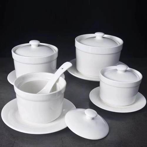 沙县隔水佛跳墙商用纯白陶瓷蒸盅