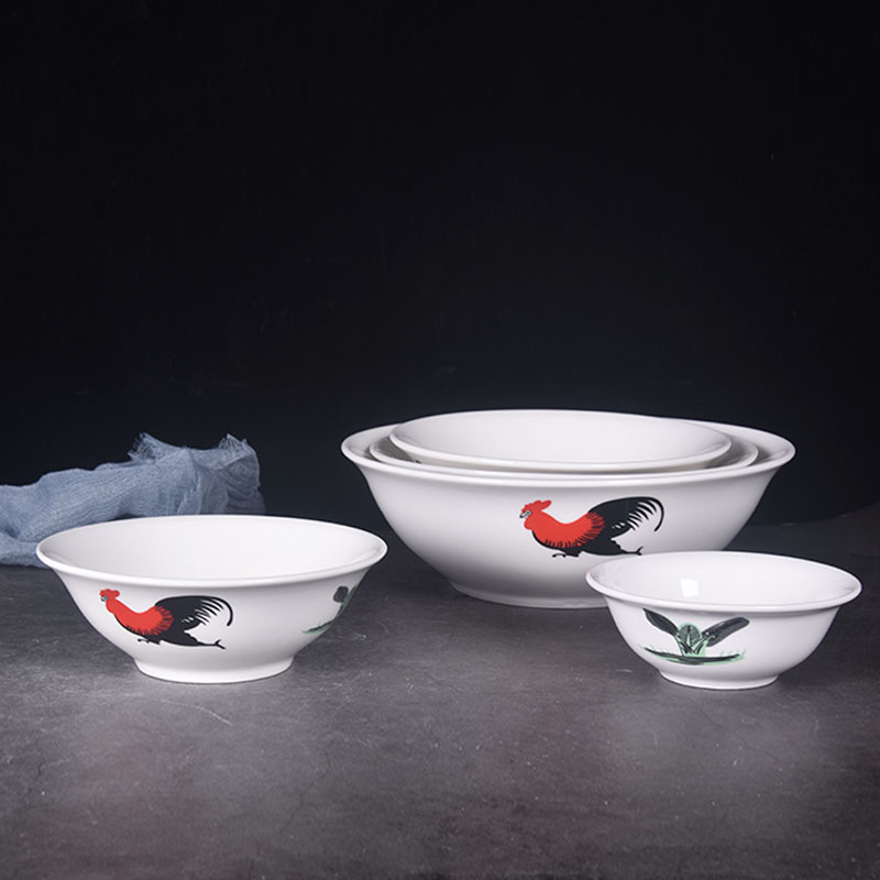 经典怀旧老式鸡公碗陶瓷斗笠碗盛菜碗汤碗面条碗 tvb周星驰鸡安碗