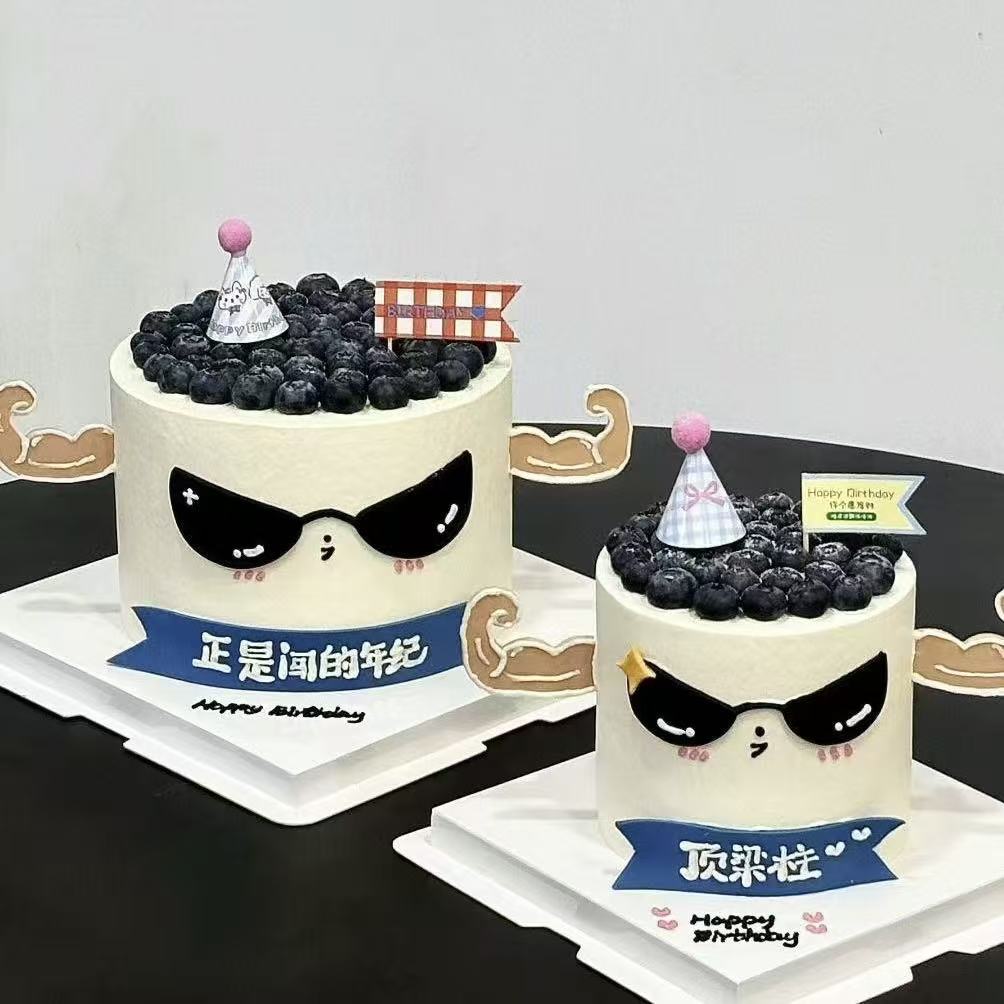 网红墨镜酷狗肌肉手臂模具翻糖切模烘焙DIY模具