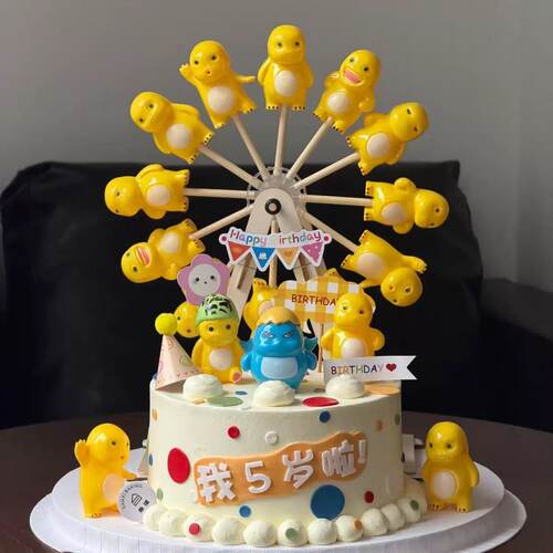 奶龙蛋糕装饰摆件网红胖胖龙摆件生日蛋糕装饰派件C