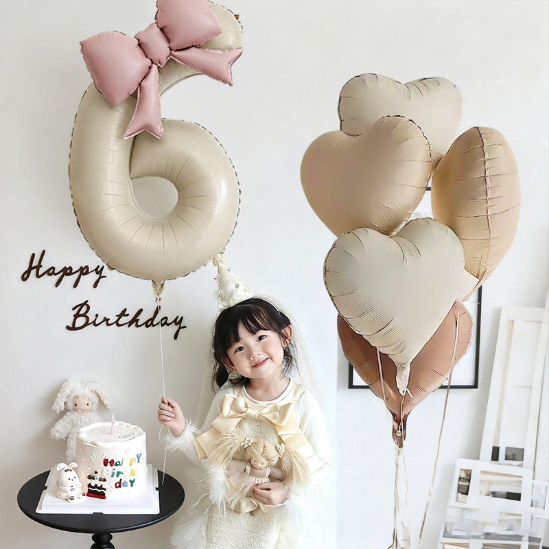 6岁生日快乐小女孩拍照道具气球