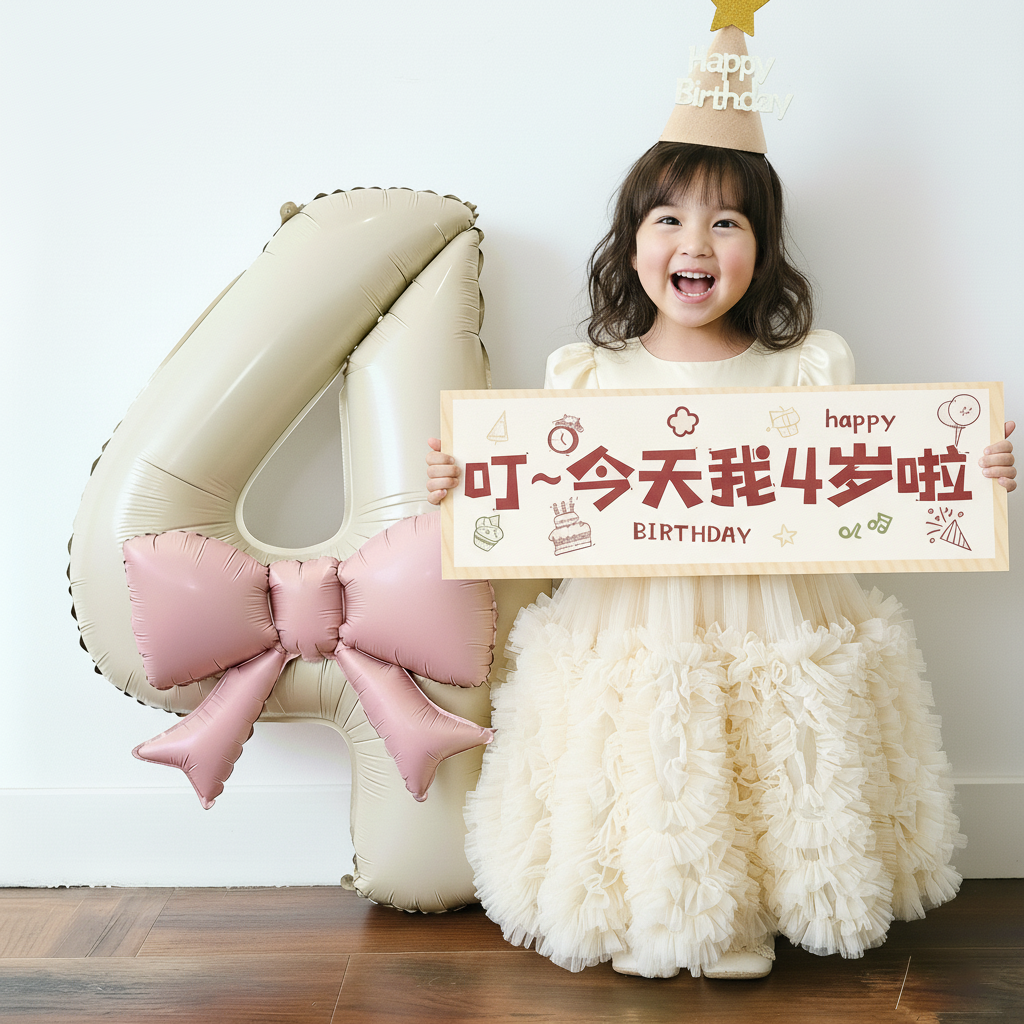 宝宝生日数字气球布置装饰