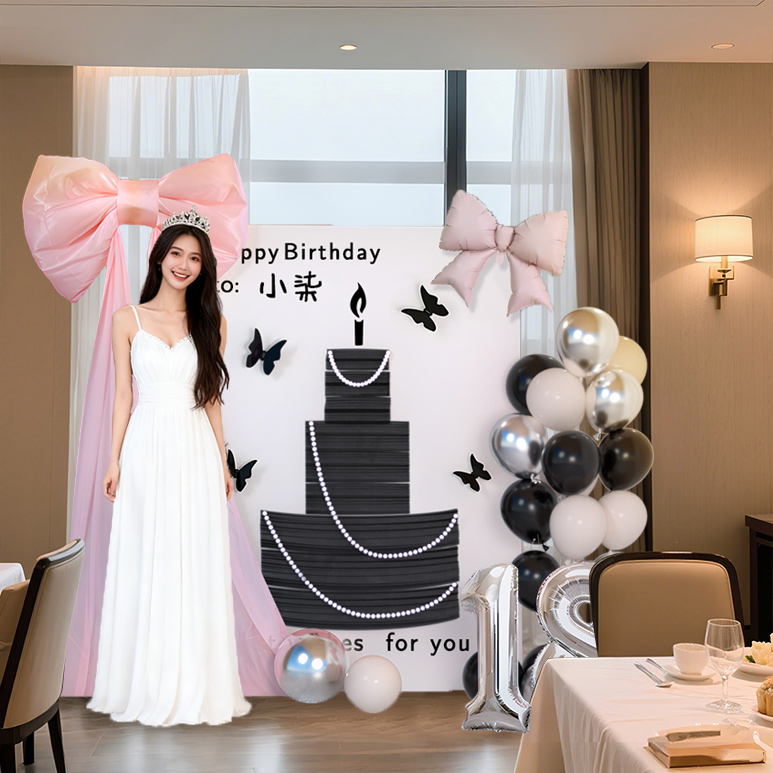 成人礼18岁生日布置场景网纱kt板