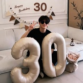 30岁生日布男士 置成人拍照高级感惊喜老公数字气气球女人装 饰场景