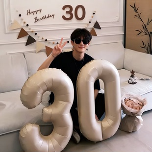 30岁生日布男士 饰场景 置成人拍照高级感惊喜老公数字气气球女人装