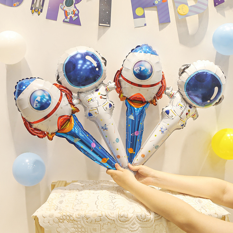 太空主题生日布置男孩场景装饰快乐卡通手持气氛围感拍照道具气球