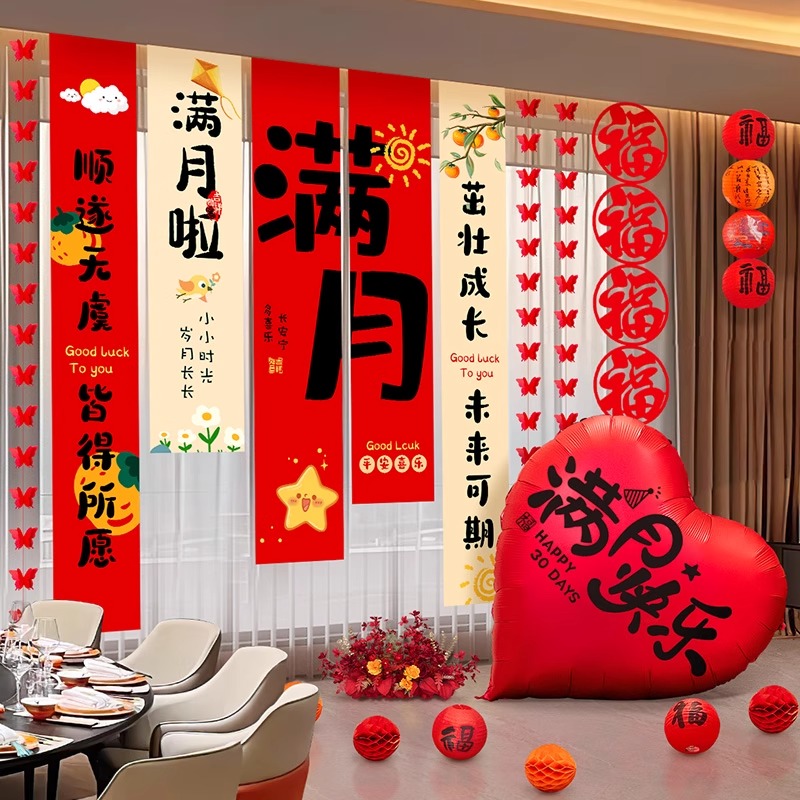 买买熊宝宝满月布置场景装饰