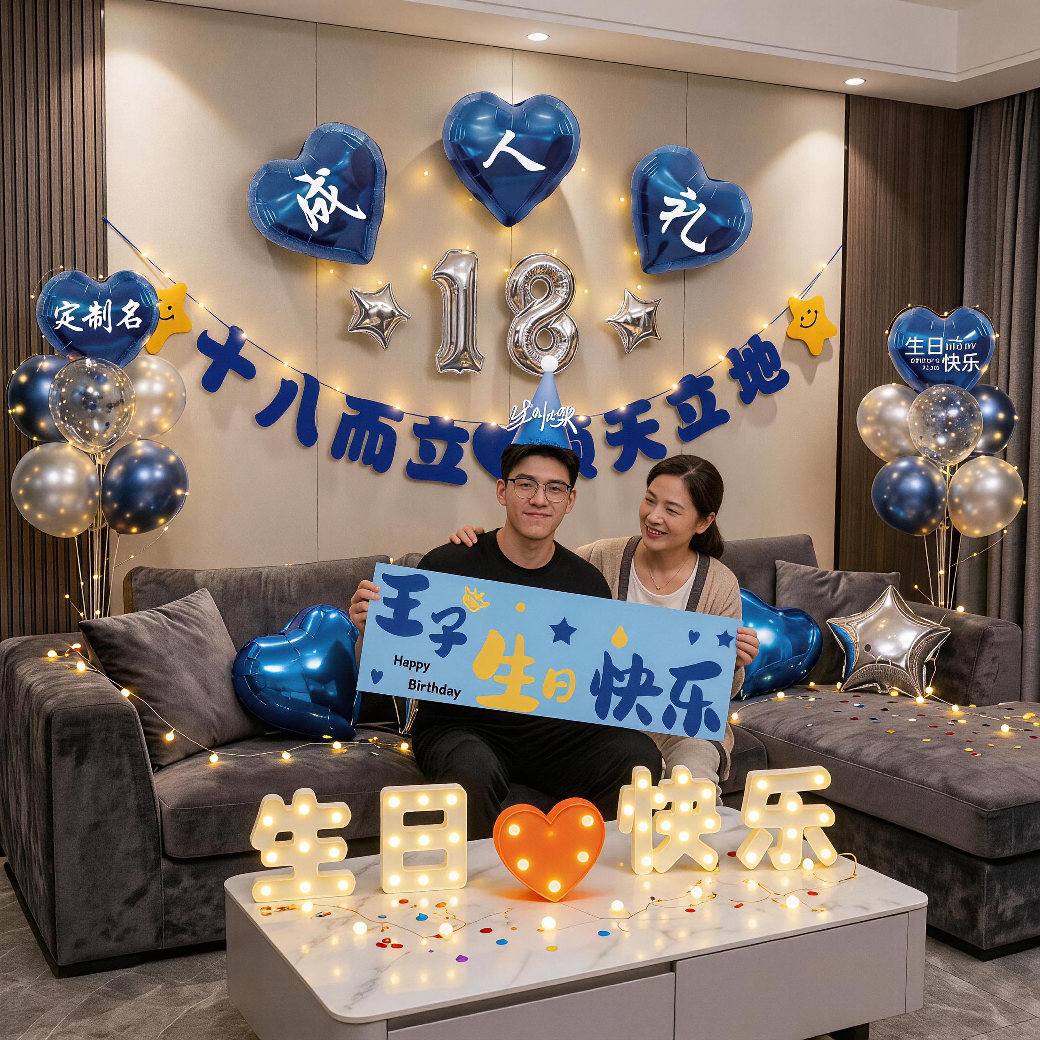 18岁生日场景布置装饰男生十八成人礼物仪式快乐高级实用氛围气球