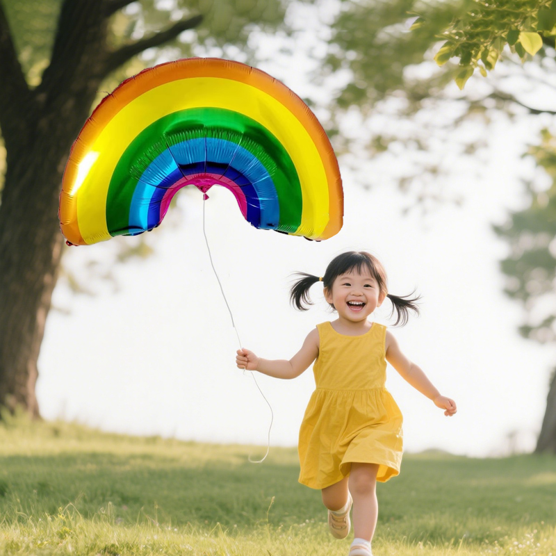 氦气气球彩虹布置造型