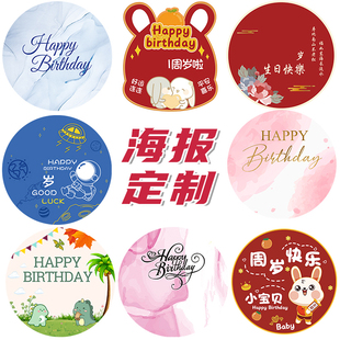 ins生日海报定制名字周岁生日派对装饰成人礼背景墙庆生场景布置