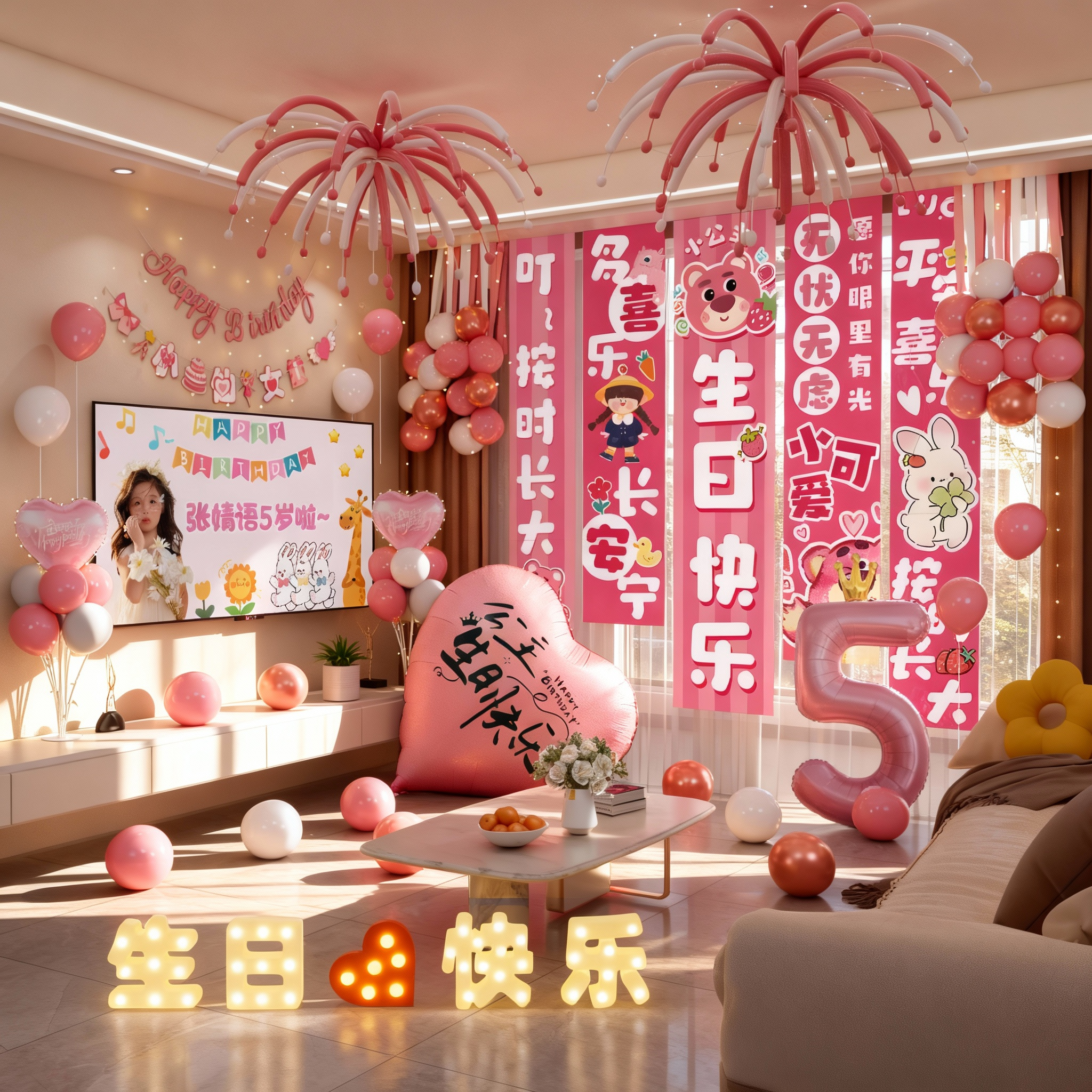 女孩生日布置装饰品场景氛围5岁10岁快乐仪式感小女孩气球背景墙,节庆用品/礼品,装扮布置套餐,淘宝优惠券,粉丝福利购,淘宝优惠卷