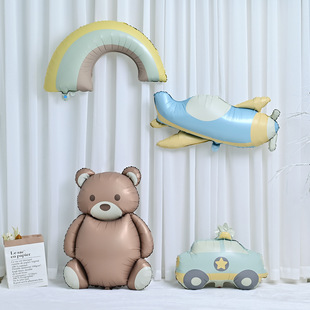 ins风生日小熊数字气球儿童无毒无味男女孩拍照道具周岁布置装饰