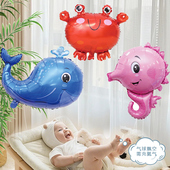 飘空铝膜气球婴儿脚蹬躺着看宝宝追视玩具氦气罐充气泵小瓶打气筒