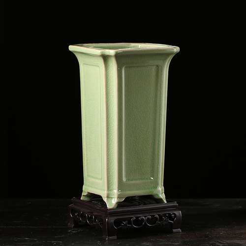 四方陶瓷花盆高款飘枝老桩造景盆