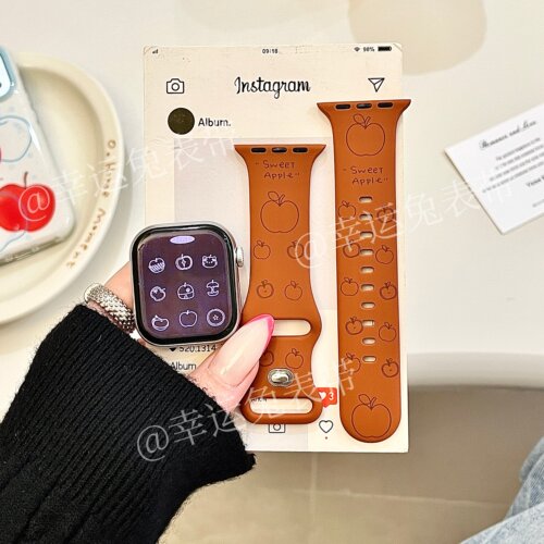 sweet苹果适用iwatchs11美拉德棕10苹果手表表带硅胶Applewatchs9