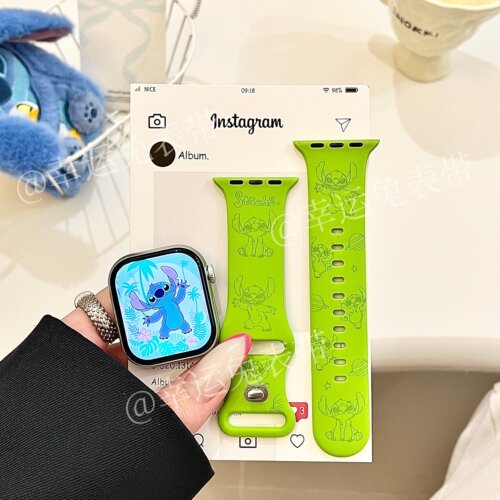 小众史迪仔适用iwatchs11/10苹果手表表带SE硅胶Applewatchs9/8/7