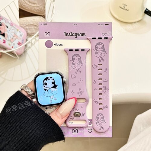韩系跳舞小玉适用iwatchs11/10苹果手表表带SE硅胶Applewatchs9/8