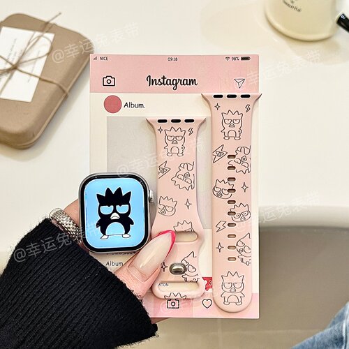 女款酷企鹅适用iwatchs11/10苹果手表表带SE硅胶Applewatchs9/8/7