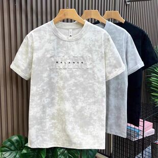 重磅男士短袖t恤2026新款扎染衣服男款宽松男生半袖青少年学生
