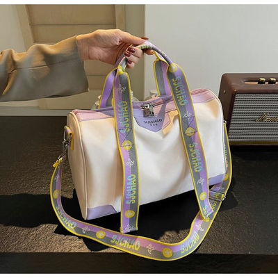 2025春夏大容量帆布包上班族通勤女新款单肩斜挎托特包短途旅行包