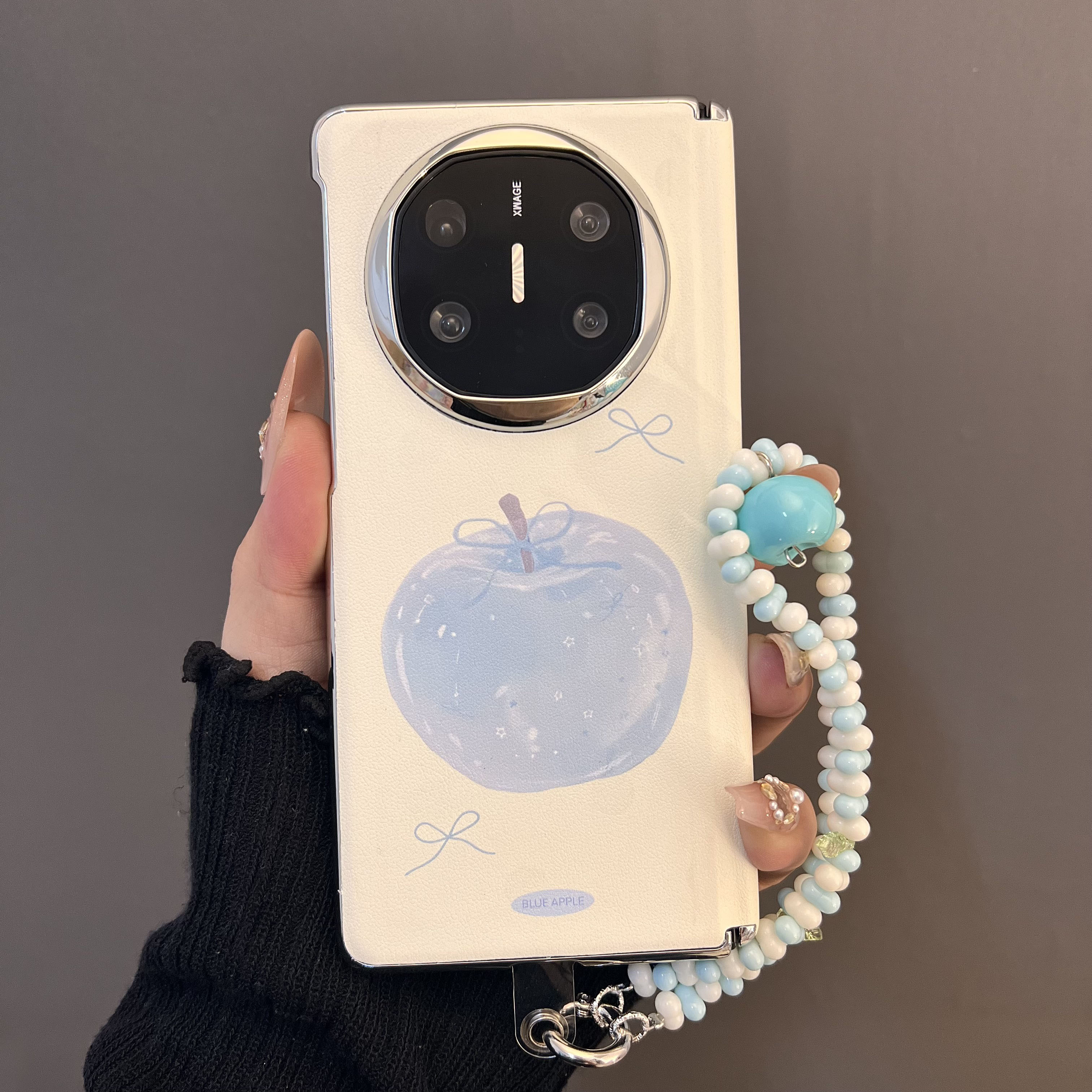 水晶蓝苹果折叠屏华为手机壳