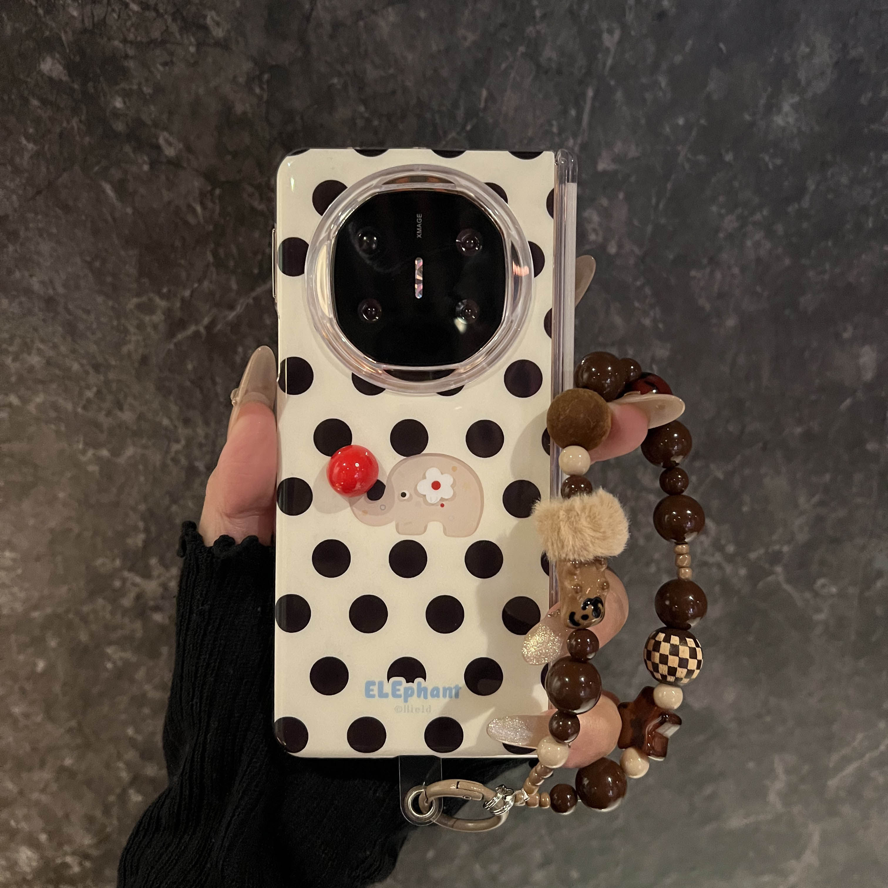 适用华为mateX7折叠屏手机壳韩风趣味黑色波点大象立体鼻子MateX6典藏版中轴磁吸保护MateX5链条x3防摔闺蜜女,3C数码配件,手机保护套/壳,淘宝优惠券,粉丝福利购,淘宝优惠卷