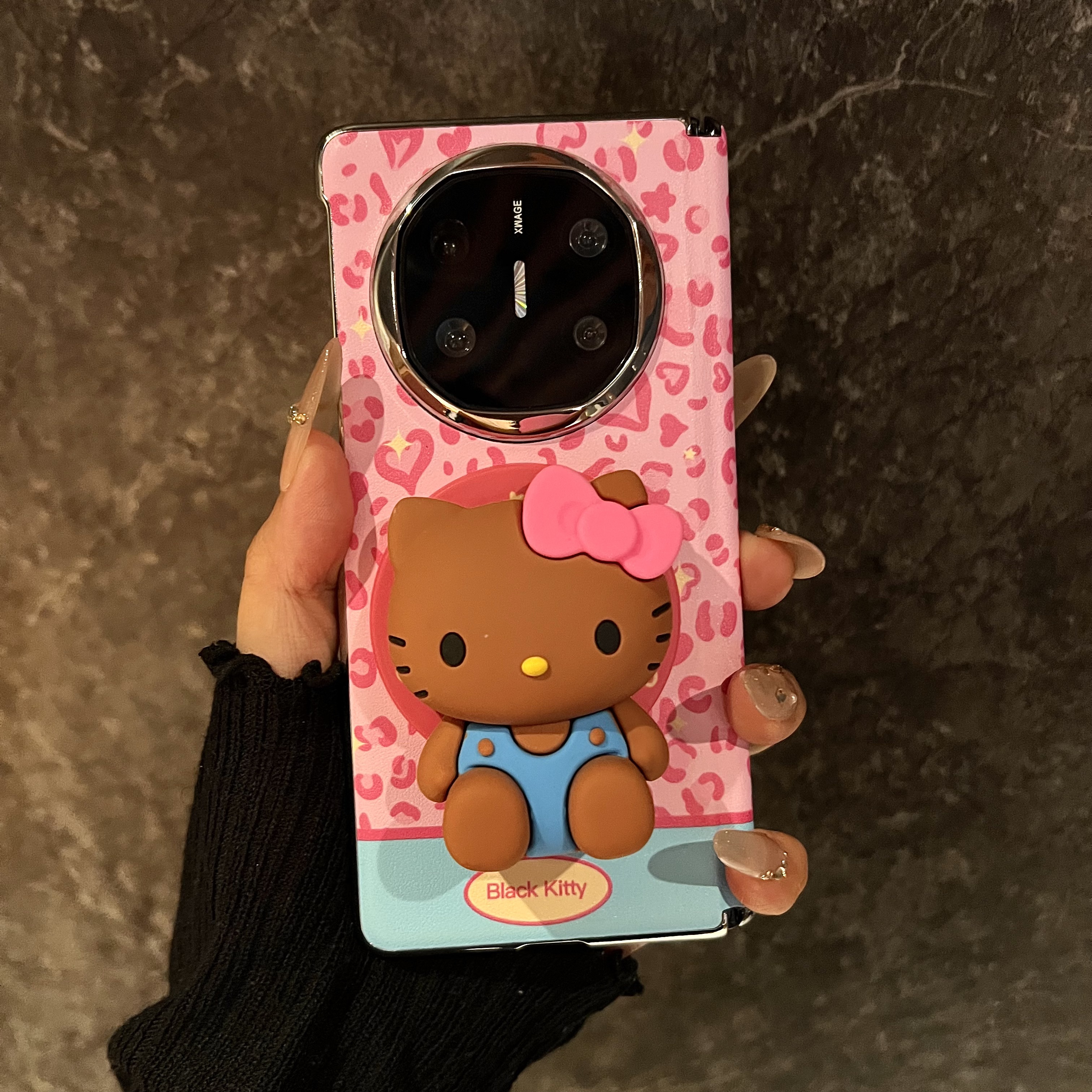 甜酷粉豹纹适用华为matex6手机壳