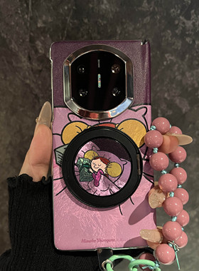 适用华为mateX7典藏版折叠屏手机壳紫色可爱睡梦女孩matex6中轴保护matex5链条皮质vivoxfold5女x3荣耀V5防摔