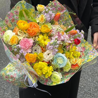 莫奈花园油菜花油画包花纸
