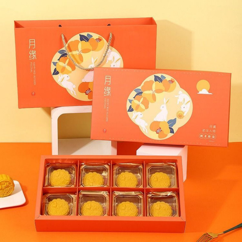 新款月饼包装盒中秋手提礼品烘焙冰皮流心月饼蛋黄酥礼盒创意空盒