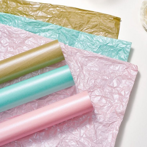 白色粉色雪梨纸花束包装材料批发