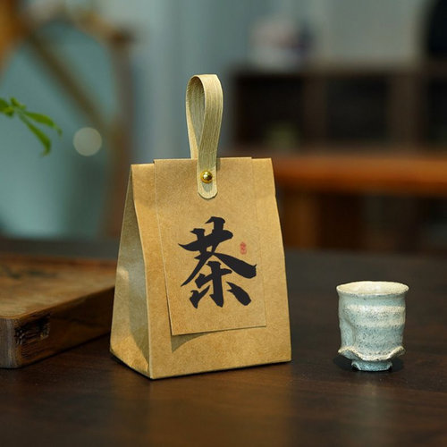 厂家直销国风牛皮纸茶叶盒白绿红