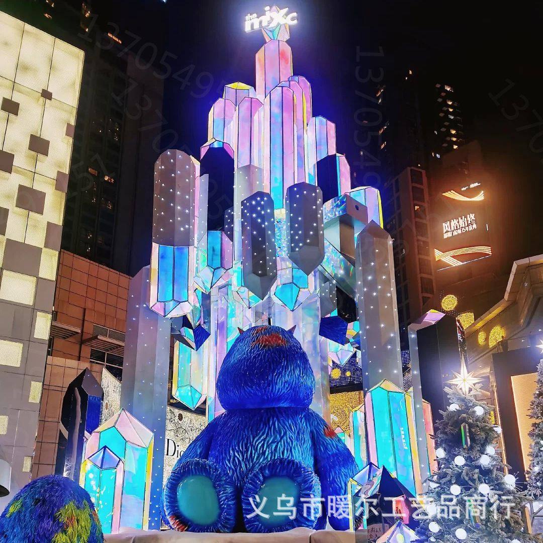 大型亮化led异形亚克力圣诞美陈发光树商场景区售楼处创意装饰