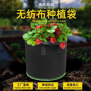 美植袋种植袋黑色无纺布带提手植树袋营养移栽圆形加厚育苗袋