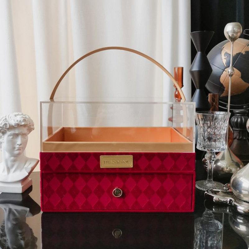 新年亚克力礼品盒鲜炖燕窝蜂蜜包装盒即食花胶奶冻阿胶糕果酱礼盒