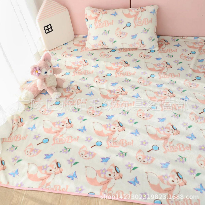 卡通珊瑚绒毛毯空调毯床单夏季单人午睡盖毯冬季加厚保暖毯子被子